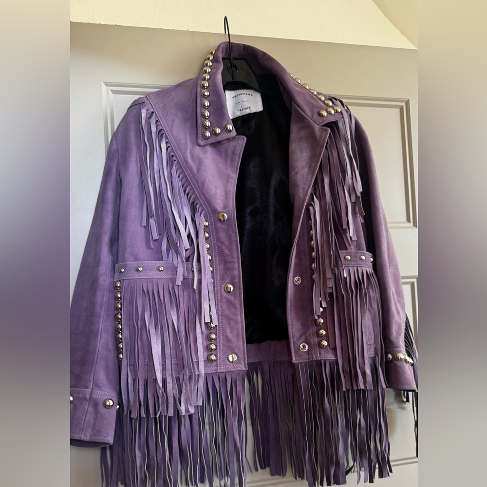 Understated suede jacket .